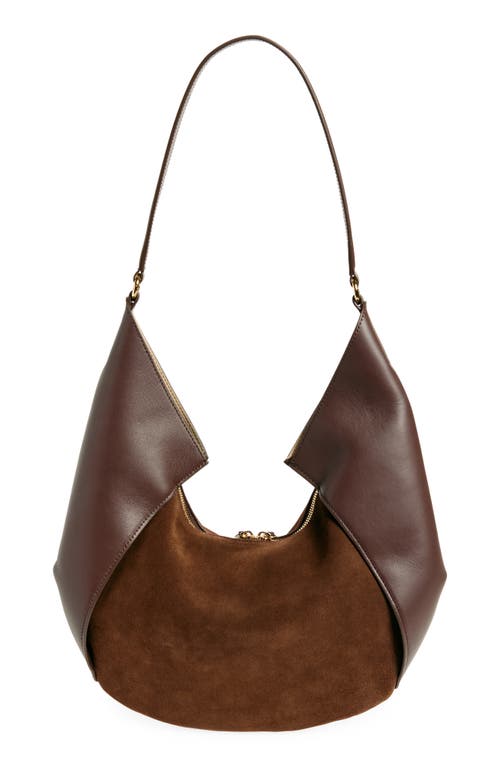 Shop Ree Projects Large Riva Suede & Leather Hobo Bag In Mocha