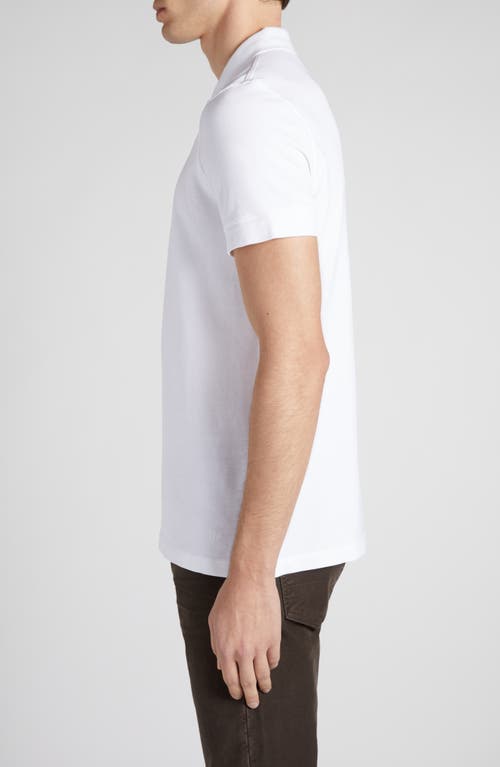 Shop Tom Ford Short Sleeve Cotton Piqué Polo In Aw002 White