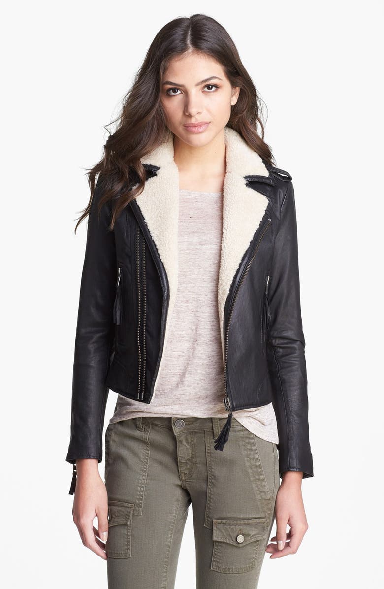 Joie 'Ailey E.' Leather & Genuine Shearling Jacket | Nordstrom