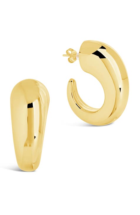 Polished Bubble Horn Hoop Earrings