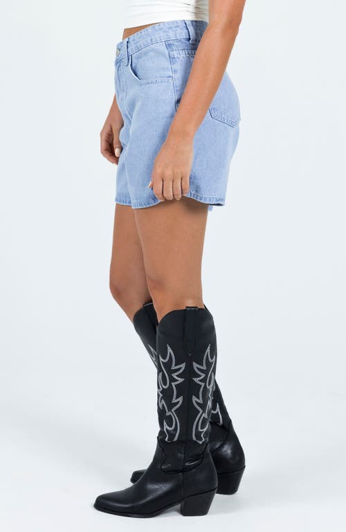 Princess Polly The Swalla Denim Shorts In Denim Light Blue