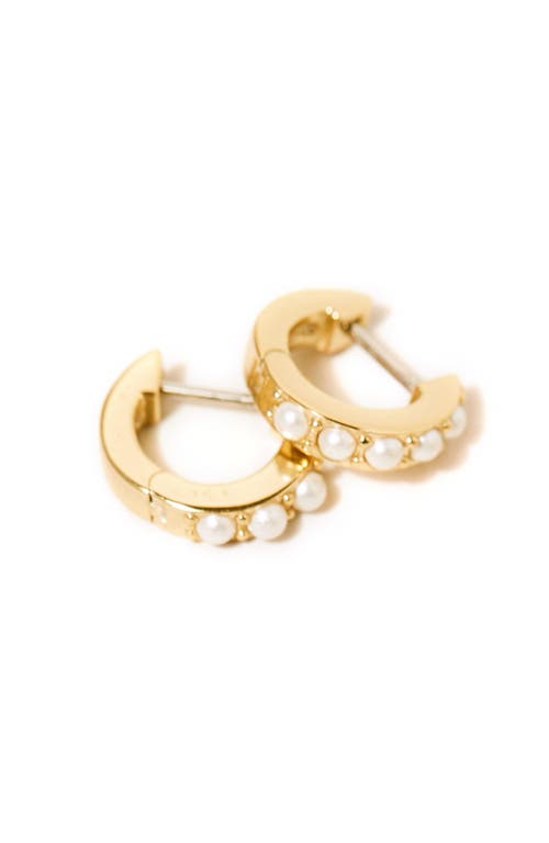 Ana Luisa Pearl Huggie Hoops In Gold