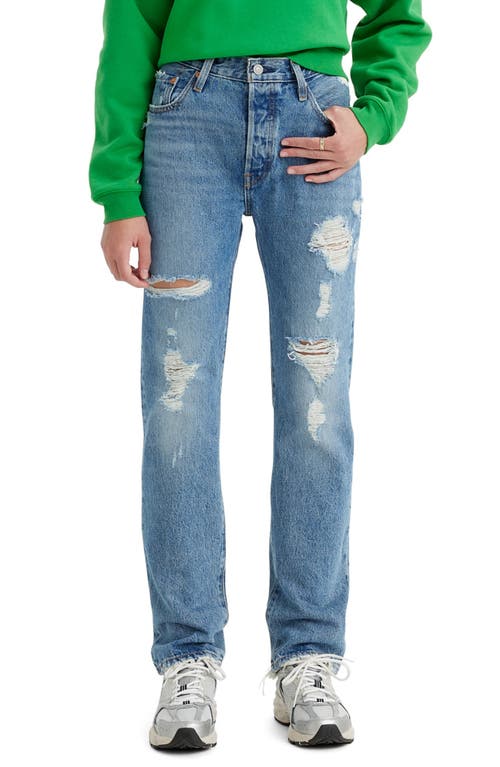 levi's 501 Ripped High Waist Straight Leg Jeans in Hits Different at Nordstrom, Size 30 30