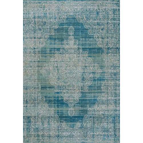 Jonathan Y Regis Bohemian Medallion Machine-washable Area Rug In Teal/cream