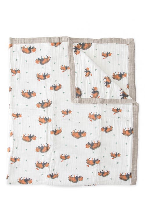 little unicorn Kids' Cotton Muslin Quilted Throw in Bison at Nordstrom
