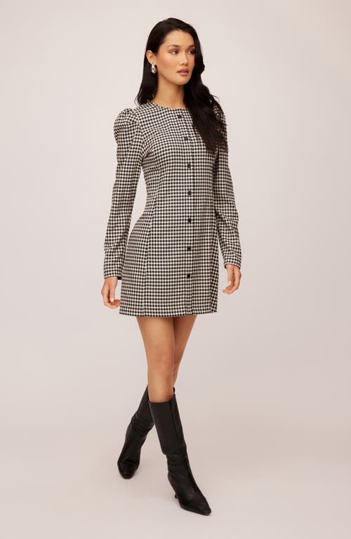 Shop Fifteen Twenty Avery Herringbone Check Long Sleeve Minidress