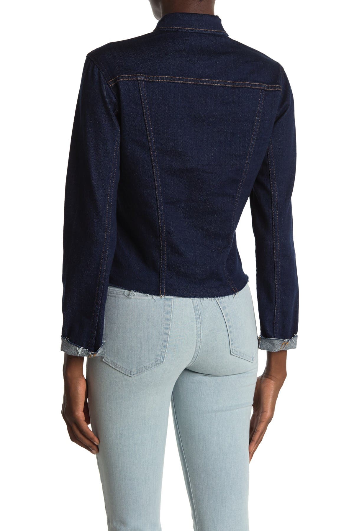 L'AGENCE | Janelle Slim Raw Denim Jacket | Nordstrom Rack