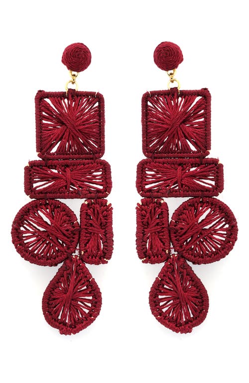 Panacea Thread Shapes Drop Earrings in Red 