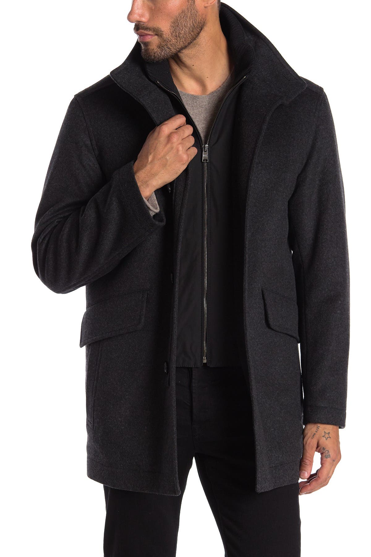 coxtan wool regular fit car coat