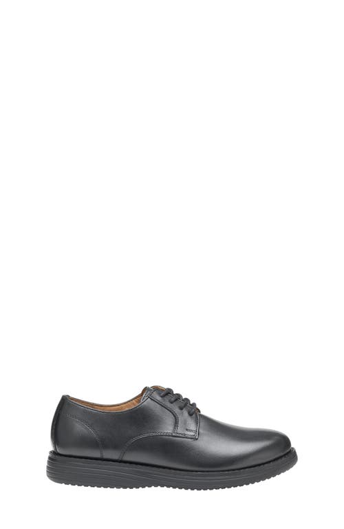 Shop Johnston & Murphy Kids' Upton Plain Toe Derby In Black Full Grain