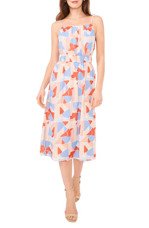 halogen(r) Shirred Waist Midi Dress Orange Clay Spice at Nordstrom,