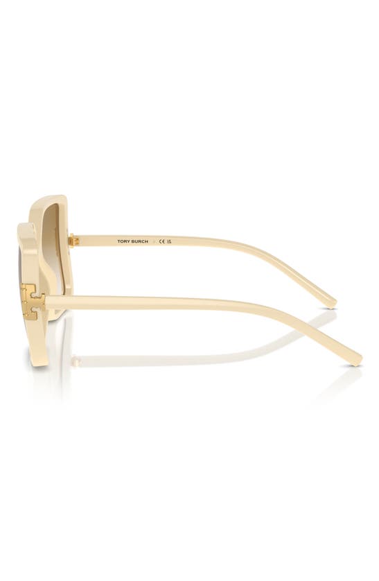 Shop Tory Burch 57mm Gradient Square Sunglasses In Milky Ivory