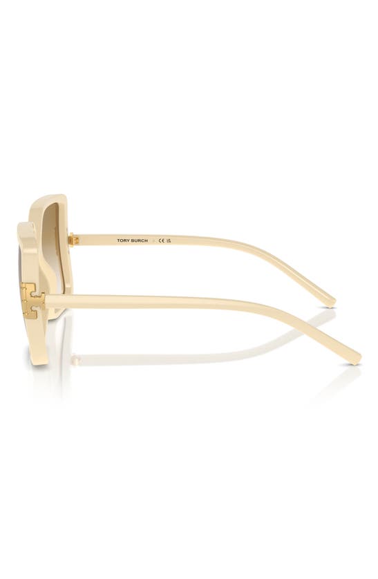 Tory Burch Gradient Plastic Square Sunglasses In Milky Ivory