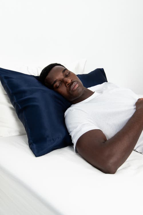Drowsy Sleep Co . Queen Silk Pillowcase In Midnight Blue