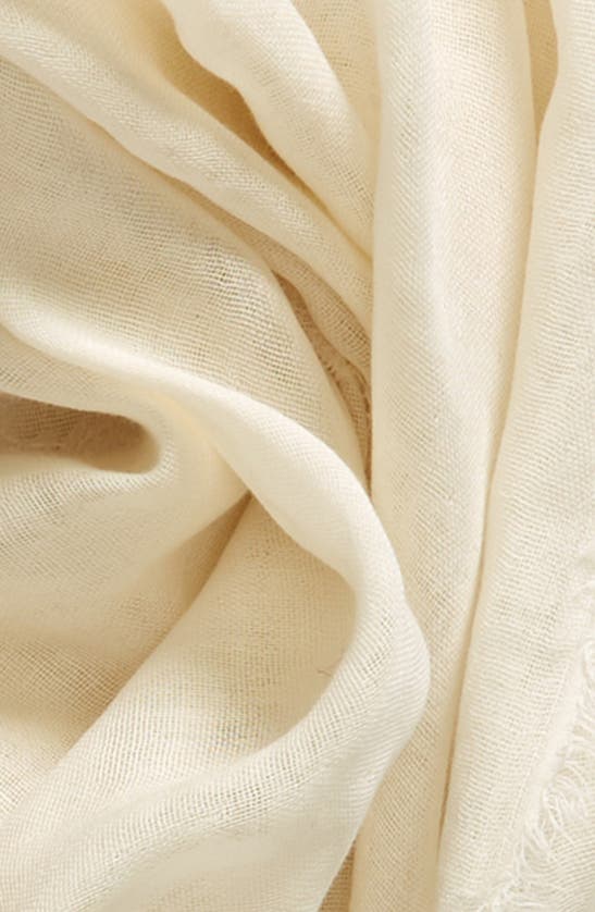 Shop Vince Border Stripe Gauze Scarf In White