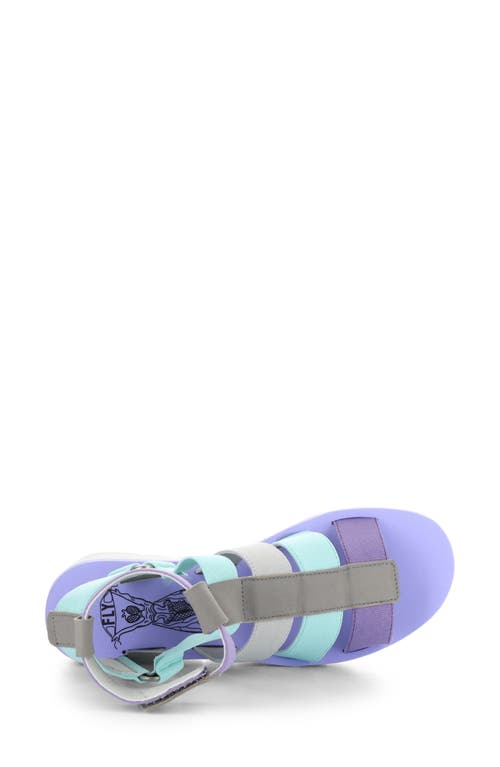 Shop Fly London Yufi Platform Wedge Sandal In Grey/multi Cupid