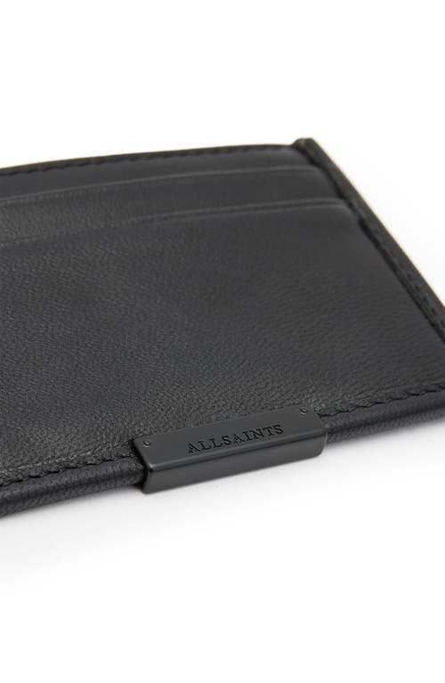 Allsaints Dove Leather Cardholder In Black