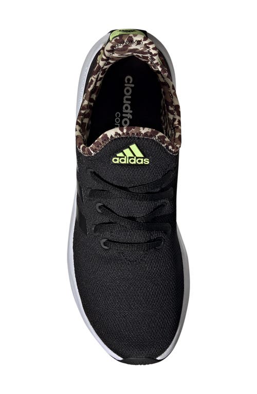 Adidas Originals Adidas Cloadfoam Pure Running Shoe In Black/black/pulse Lime