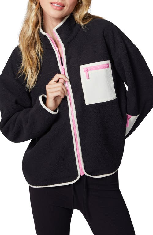 Shop Florence By Mills High Pile Fleece Jacket In Black