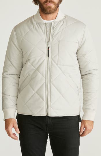 Robert Graham Reversible Quilted Bomber Jacket In Stone/stormy