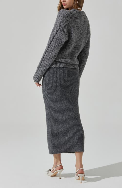 Astr The Label Lisbeth Cable Stitch Sweater In Grey