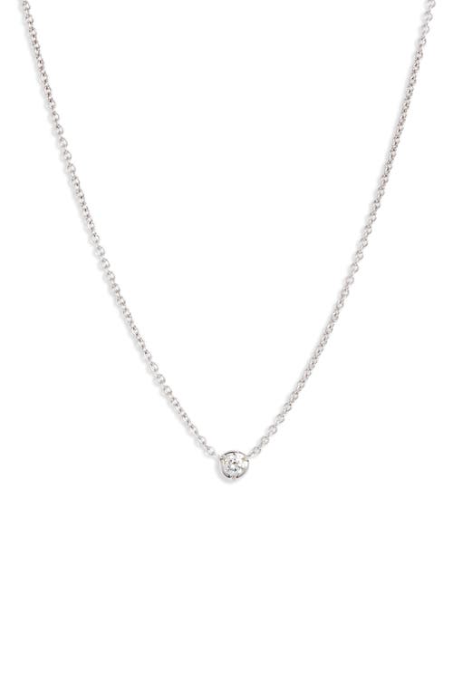 Bony Levy Petite Bezel Diamond Solitaire Necklace In Metallic