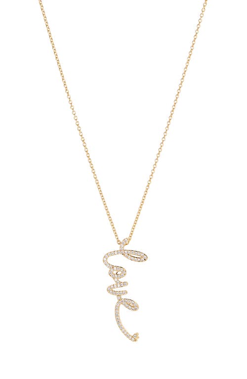 Nadri Cirque Love Pavé Cubic Zirconia Pendant Necklace in Gold at Nordstrom