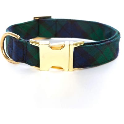 The Foggy Dog Black Watch Plaid Dog Collar, Blue