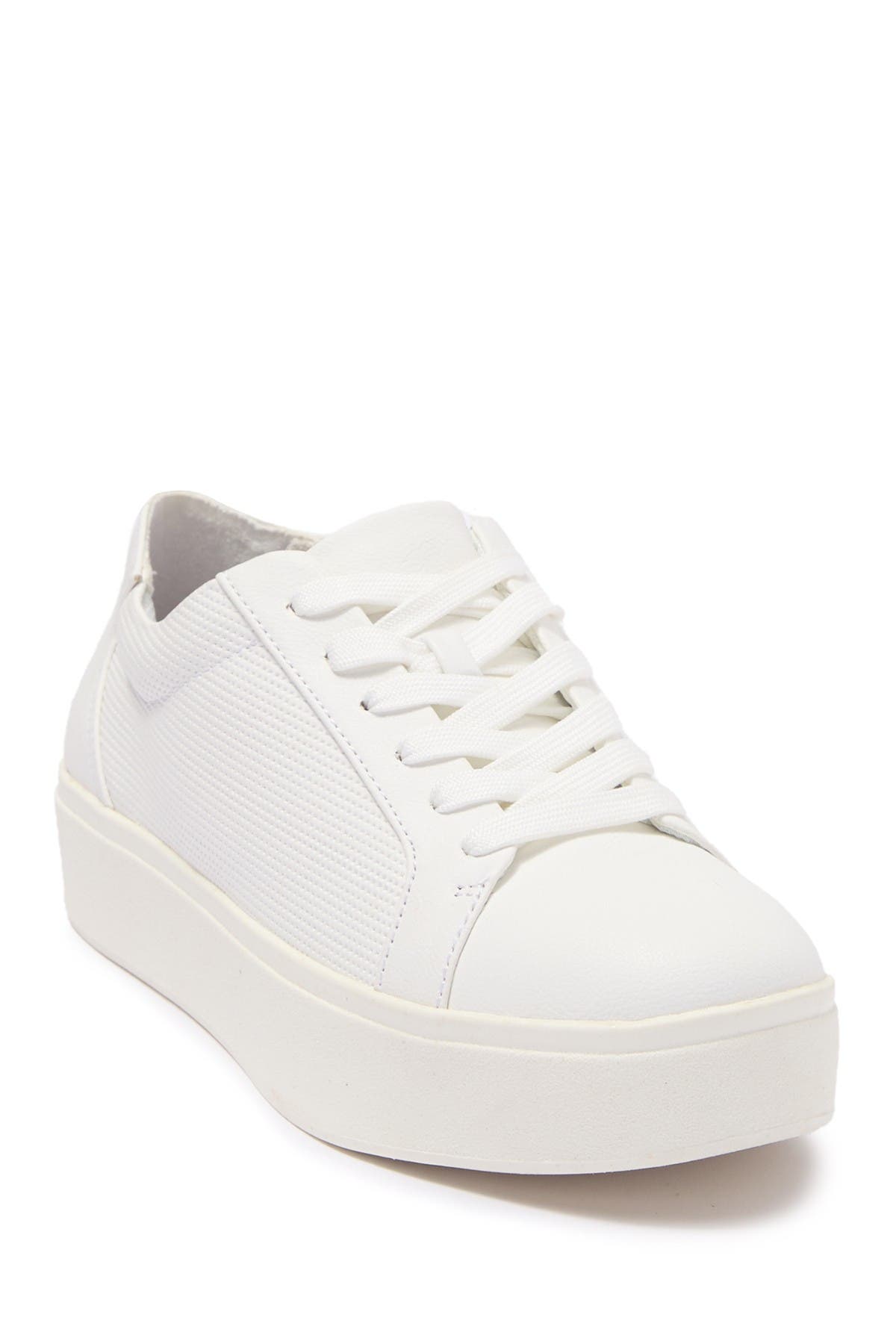 white lace up platform sneakers