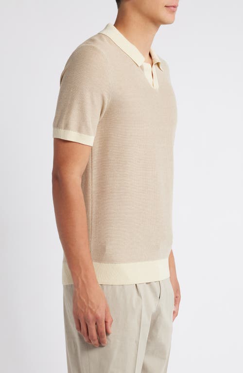 Shop Hugo Boss Boss Tempio Cotton & Lyocell Polo Sweater In Off White/beige