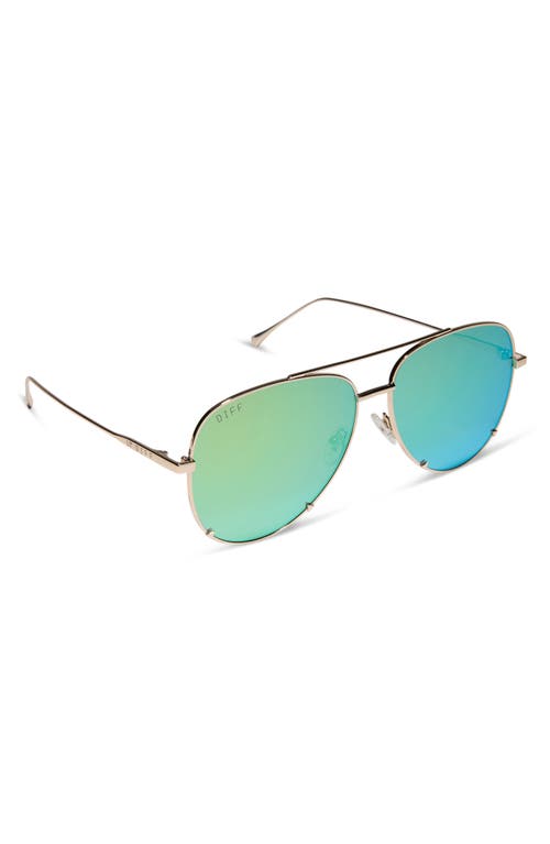 Diff 63mm Scarlett Sunglasses In Gold/torq Ice Mirror