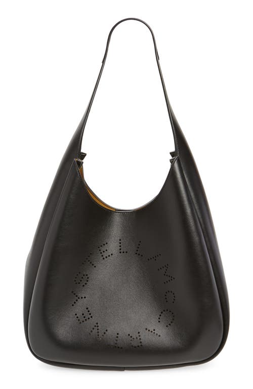 Stella McCartney Perforated Logo Faux Leather Hobo Bag in Black at Nordstrom