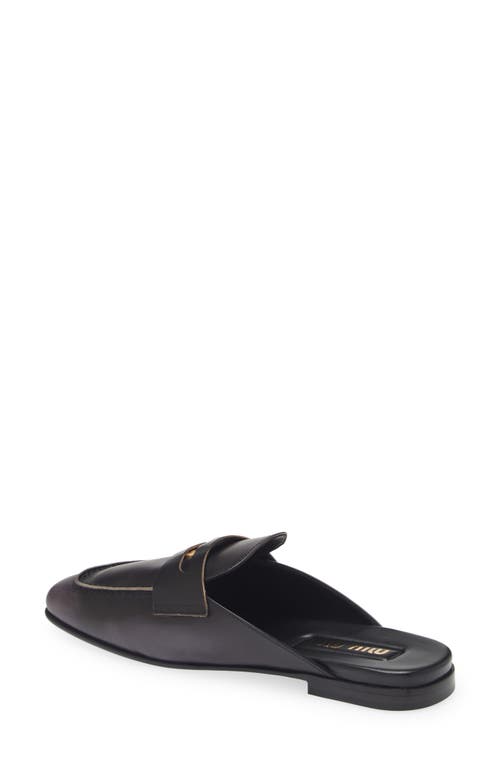 Shop Miu Miu Penny Loafer Mule In Nero