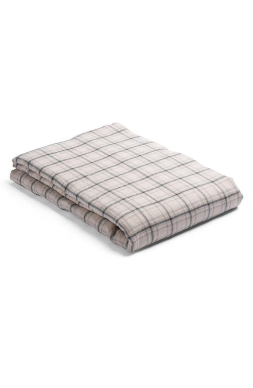 PIGLET IN BED Check Linen Fitted Sheet in Natural Check at Nordstrom