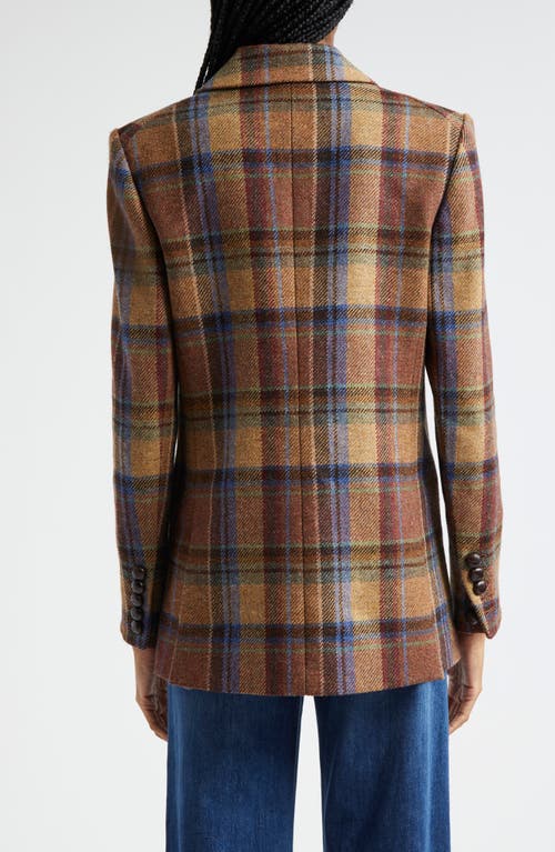 Shop Veronica Beard Oria Plaid Wool Dickey Jacket In Russet Multi