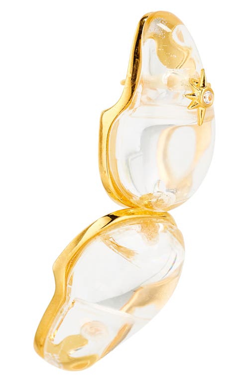 Shop Zimmermann Crystal Pebble Earrings In Gold/transparent Quartz