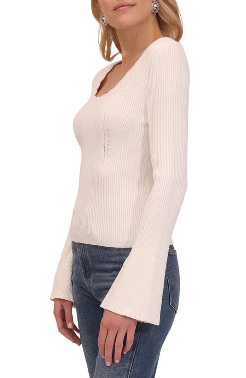 BAGATELLE BAGATELLE SCALLOP & POINTELLE DETAIL SWEATER 