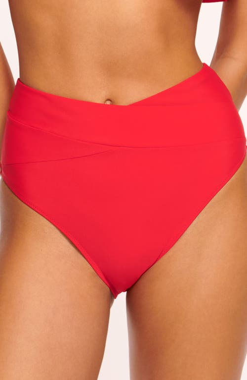 Shop Ramy Brook Luella High Waist Bikini Bottoms In Flame