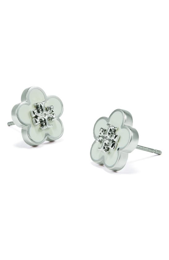 Shop Tory Burch Flower Stud Earrings In Brass / Meadow