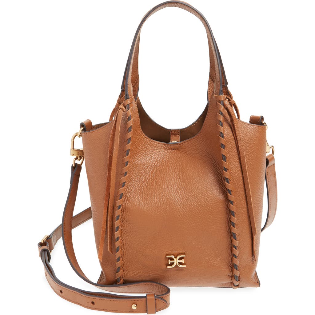 SAM EDELMAN SAM EDELMAN SYLVIA WHIPSTITCH LEATHER CROSSBODY TOTE
