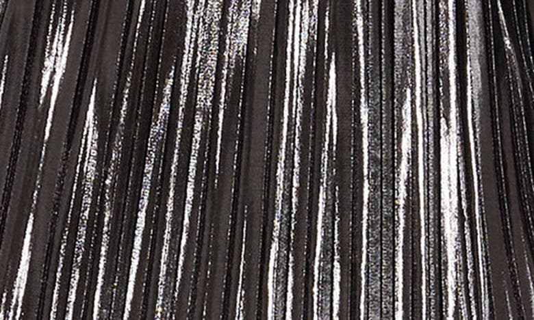 DRESS THE POPULATION DRESS THE POPULATION CALISTA METALLIC JACQUARD STRIPE LONG SLEEVE GOWN