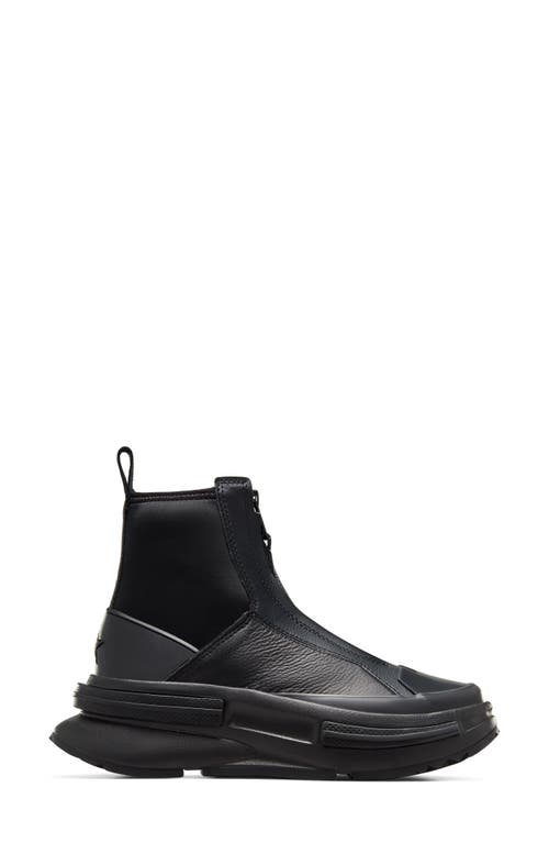 Shop Converse Run Star Platform Chelsea Boot In Black/black/black