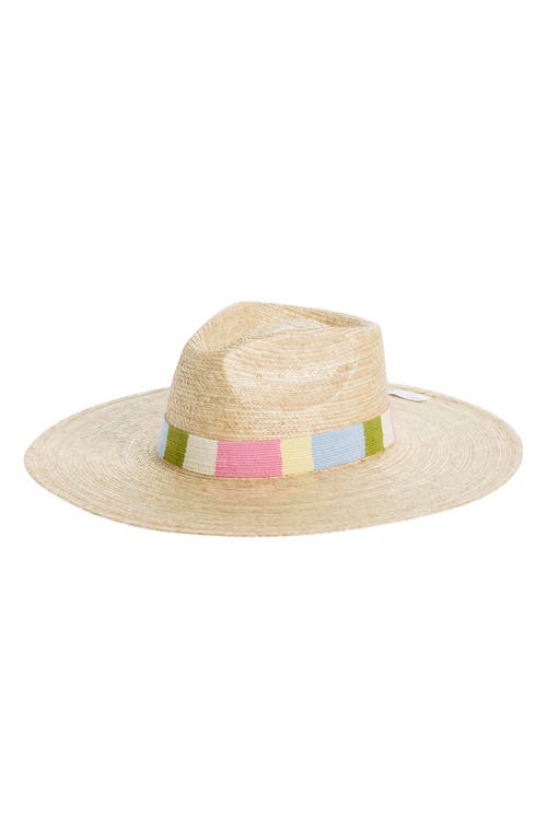 Sunshine Tienda Berta Palm Straw Hat in Pastel at Nordstrom, Size Medium