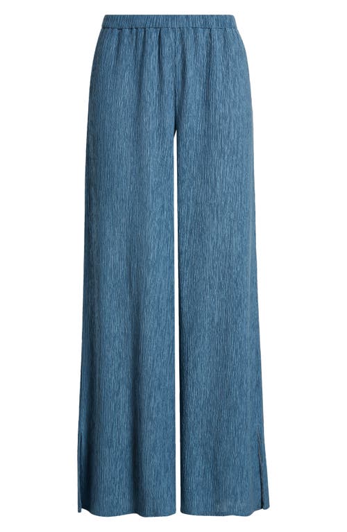 Shop Eileen Fisher Crinkled Wide Leg Pants In Cascade