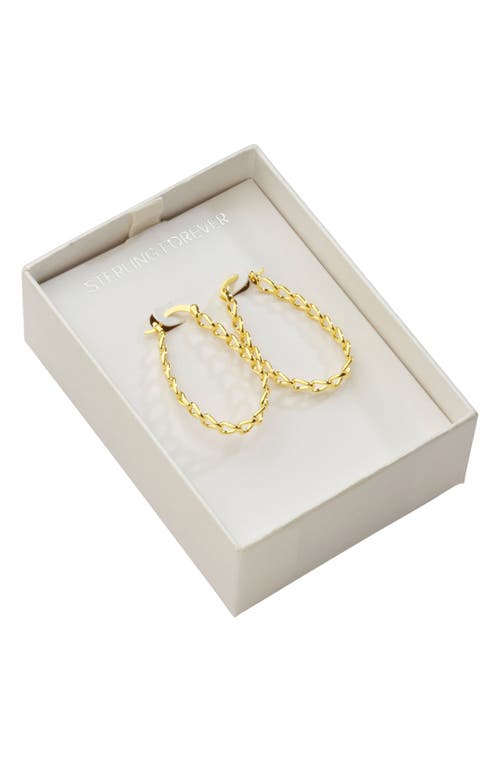 Sterling Forever Chain Link Hoop Earrings In Gold