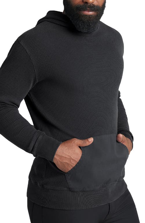 Shop Goodlife Waffle Stitch Thermal Hoodie In Black