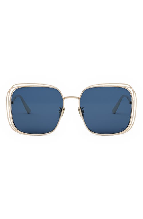 Fildior S1U 58mm Square Sunglasses in Shiny Gold Dh /Blue at Nordstrom