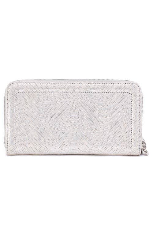Shop Hobo Large Nila Leather Zip Around Wallet In Silver