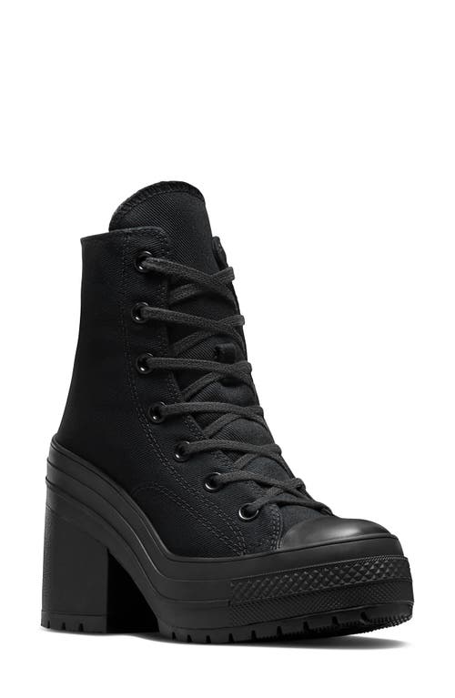 Converse Chuck 70 De Luxe Heel Platform Sneaker Black/Black/Black at Nordstrom, Women's