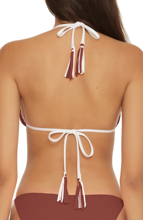 Becca Modern Reversible Rib Triangle Bikini Top In Coconut